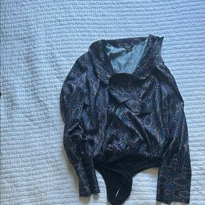 Stylish Black and Blue Bodysuit ( NEW)